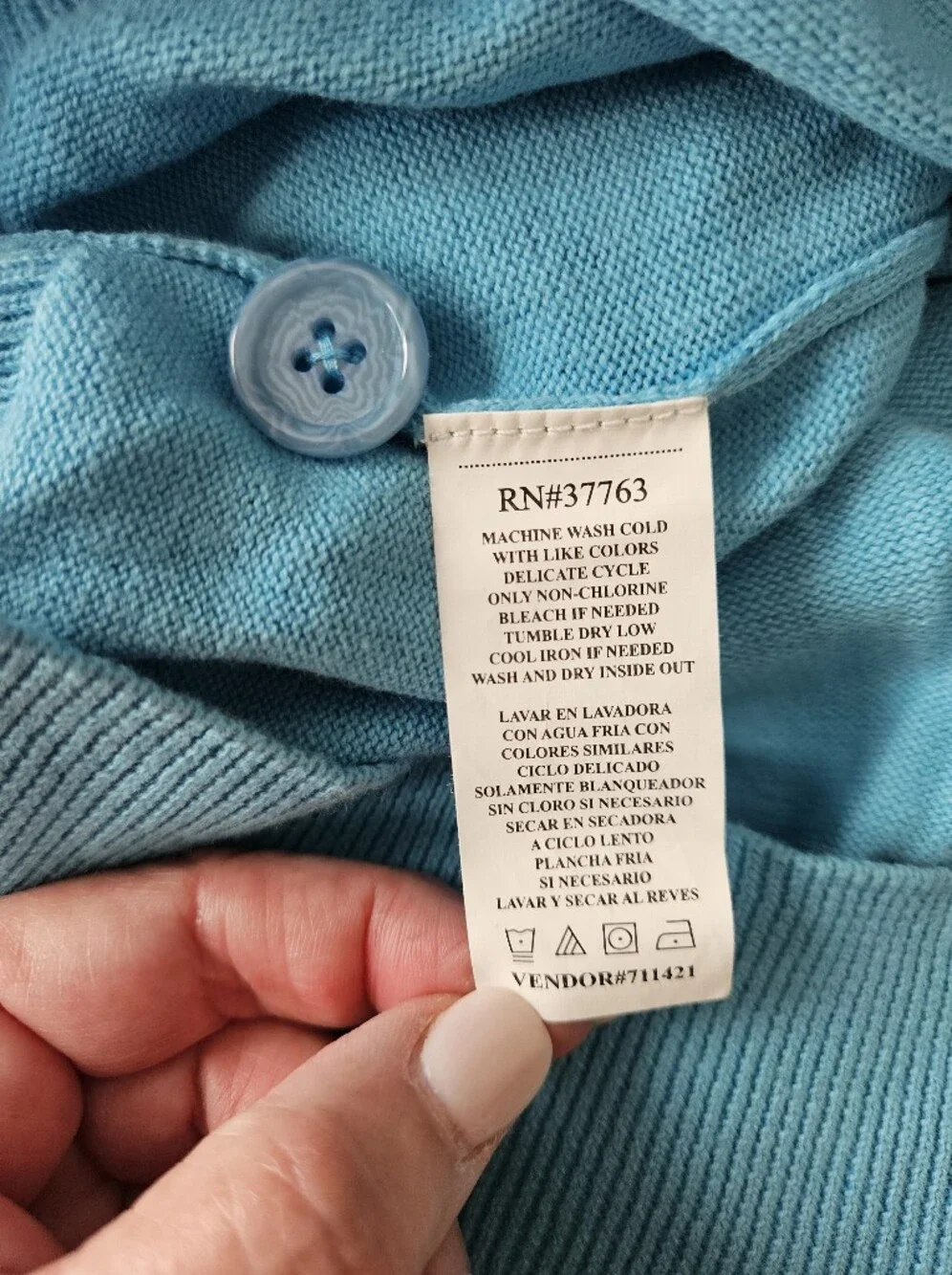 NWT PERRY ELLIS AMERICA Aqua White Trim Button Front Cotton Vest | SZ L